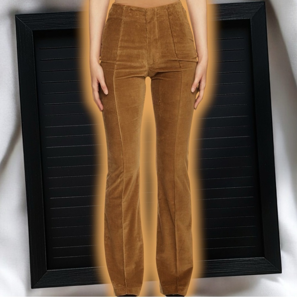 NWT Frame Denim ‘Pintuck Corduroy Trousers’ in “Camel” Size 0
